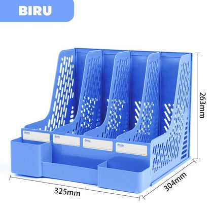 Aimilo Rak Buku Minimalis Aesthetic Tempat Buku Desktop Organizer File Serbaguna Box File Rak Buku Sekat