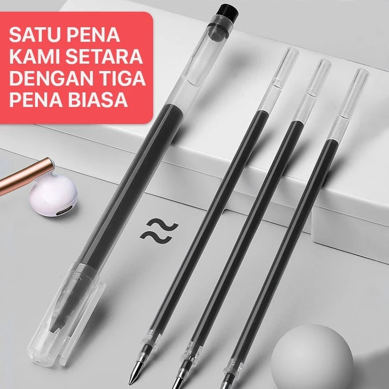 Aimilo Wholesale Gel Pen 20/50/100 PCS Pulpen Gel 0.5mm Berkapasitas Besar Tinta Cepat Kering 3 Warna