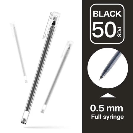 Aimilo Wholesale Gel Pen 20/50/100 PCS Pulpen Gel 0.5mm Berkapasitas Besar Tinta Cepat Kering 3 Warna