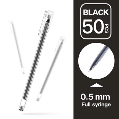 Aimilo Wholesale Gel Pen 20/50/100 PCS Pulpen Gel 0.5mm Berkapasitas Besar Tinta Cepat Kering 3 Warna