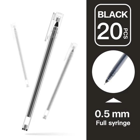 Aimilo Wholesale Gel Pen 20/50/100 PCS Pulpen Gel 0.5mm Berkapasitas Besar Tinta Cepat Kering 3 Warna