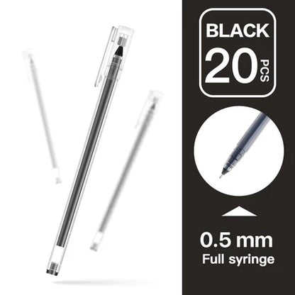 Aimilo Wholesale Gel Pen 20/50/100 PCS Pulpen Gel 0.5mm Berkapasitas Besar Tinta Cepat Kering 3 Warna