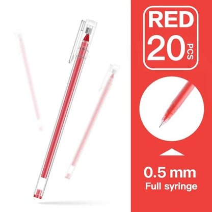 Aimilo Wholesale Gel Pen 20/50/100 PCS Pulpen Gel 0.5mm Berkapasitas Besar Tinta Cepat Kering 3 Warna