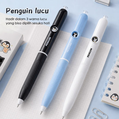 Aimilo Gel Pen Retractable Isi 3 PCS Pulpen Gel Lucu 0.5mm Tekan Ganti Wajah Anak Sekolah