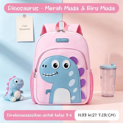 Aimilo Tas Ransel Sekolah Anak Laki Laki Perempuan Tas Anak TK&SD Tas Sekolah Dinosaurus Lucu Untuk 3-6 Tahun