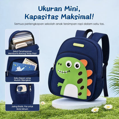 Aimilo Tas Ransel Sekolah Anak Laki Laki Perempuan Tas Anak TK&SD Tas Sekolah Dinosaurus Lucu Untuk 3-6 Tahun